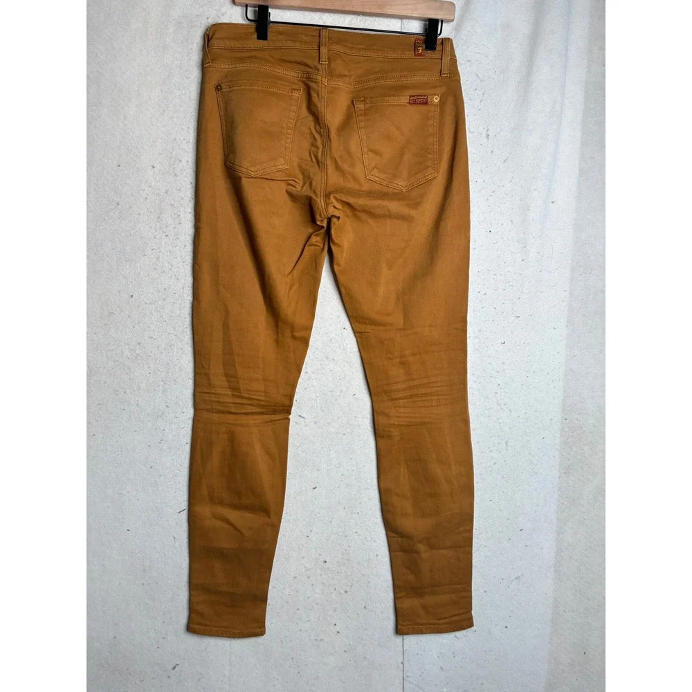 7 For All Mankind Mens Skinny Jeans Mustard Yellow Tobacco Brown Size 29 x 32